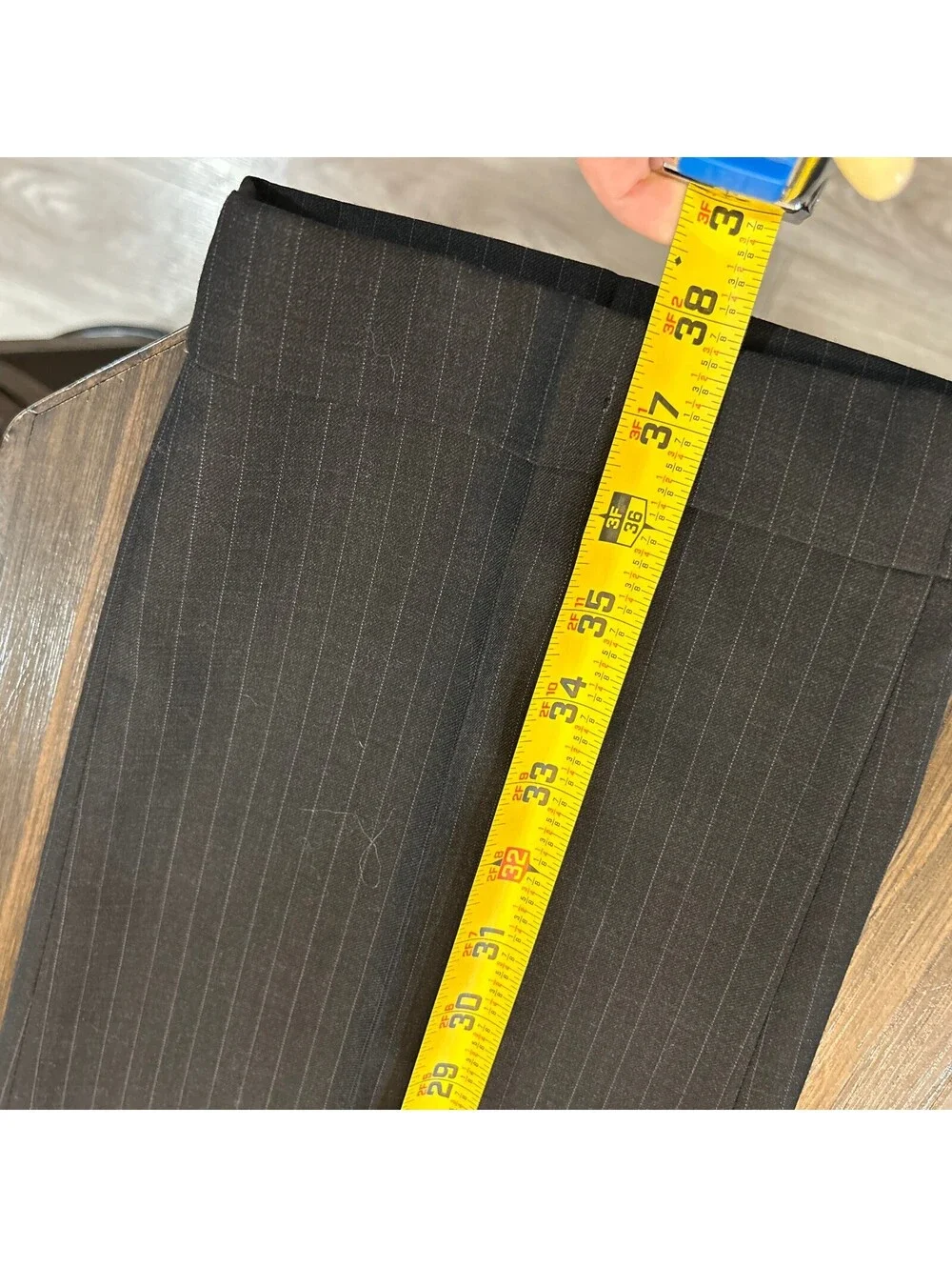 Arrow Y2K Charcoal Gray Pinstripe Dress Pants Preppy32x30 Wool Business Office